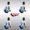 Service Caster 3 Inch 316SS Blue Poly Swivel 1-3/4 Inch Expanding Stem Caster Set Brake SCC SCC-SS316EX20S314-PPUBBLUE-TLB-134-4 - alternate 2